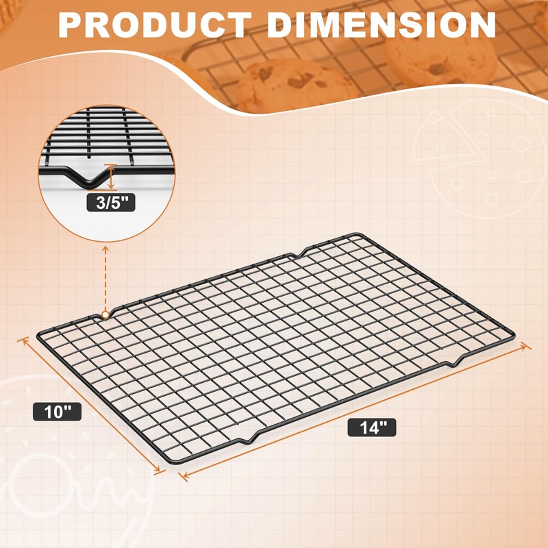 TOPCJ 2PCS Cooling Rack for Baking, 10”X15” Heavy Duty Wire