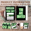 UIBOVA Bruh Birthday Invitations, Glow Neon Birthday Party Invitations, 20
