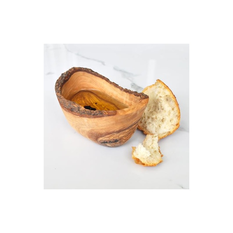 Naturally Med Olive Wood Dipping Bowl - Rustic. Olive wood