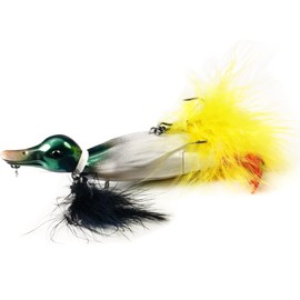 VMSIXVM Duck Lures for Bass Fishing, Realistic Topwater Baby Duckling Baits Floating Artificial Hard Swimbaits for Pike Musky Catfish Freshwater Saltwater Fishing, 4.8 inch
