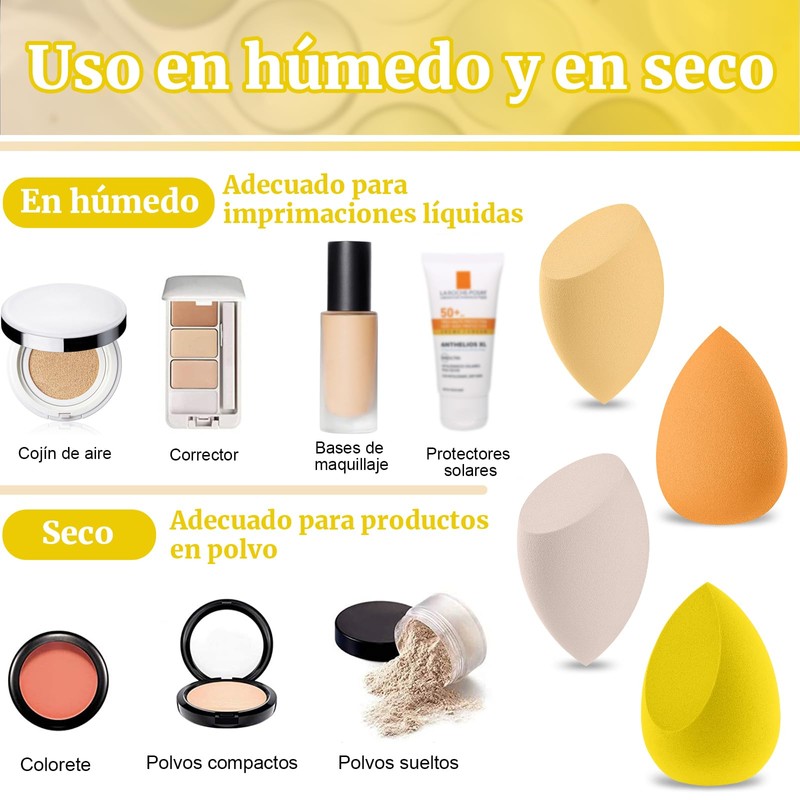 Esponja de Maquillaje Beauty Blenders, Esponja Facial Maquillaje para Bases