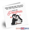 Penguin Anniversary Card / Cute Romantic Valentine Card for Husband