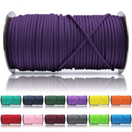 Ganzoo © Paracord 550 Rope, Violet-Purple, 4 mm, Cord Type 3, Nylon & Polyester, Ideal for Crafting Dog Lead/Collar, Bracelet, Camping, Survival and Outdoors, 100 m, All-Purpose Rope, 7 Inner Strands