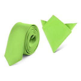 Ladeheid Men's Narrow Tie and Pocket Square Set SP/P (150 cm x 5 cm, 22 cm x 22 cm) -