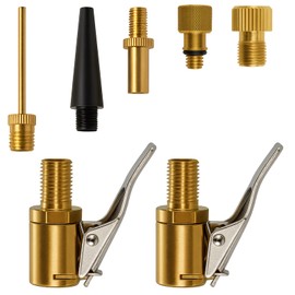 Car Valve Lever Connector Air Chuck, 2 Pieces 8 mm Car Valve Plug Air Pump Bicycle Valves Adapter Valve Adapter Bicycle for Tyre Valves with Clip Material Made of Brass