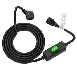 (6Feet) Right Angle Outdoor Waterproof Extension Switch Cord, in-Line On/Off Switch Extension Cord, SJTW 14AWG 3C IP57 Waterproof,Max.20A 125V Heavy Duty Inline Switch…