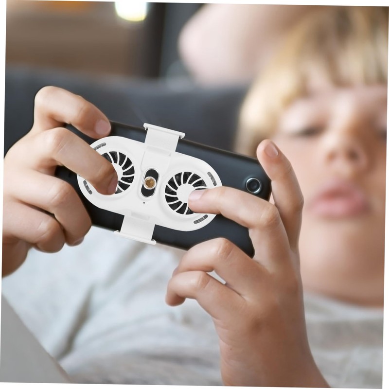 SHOWERORO Smartphone Cooling Fan with Dual Quiet Fans LED Light