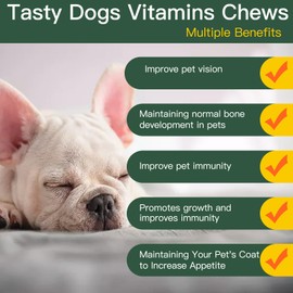 Penkyer Dog Vitamins and Supplements, Senior & Puppy Multivitamin for Dogs Support with Glucosamine Chondroitin Omega Probiotics - Dog Multivitamins Chewable for Hip & Joint, Skin, Immune - (Chicken 240 Ct)