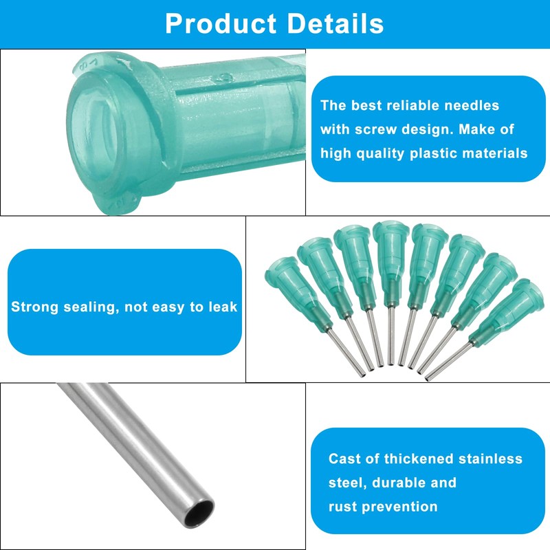 Moicstiy 100 Pack Blunt Tip Dispensing Needle with Luer Lock