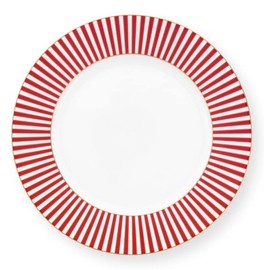 Pip Studio Royal Stripes 51001345 Breakfast Plate Dark Pink 21 cm (Pack of 1)