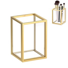 Cosmetics Storage Box Container, Make Up Brush Holder Gold, Makeup Brush Cup, Cosmetic Brush Holder, Gold Brush Holder, for Bathroom, Dressing Table, for Brushes, Eyeliner, Lipstick