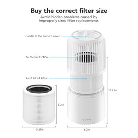 GoveeLife Air Purifier Replacement Accessories for H7126,H13 HEPA 2Pack…