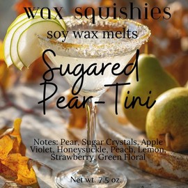 Wax Squishies - 7.5 oz Variety of Scents! Squeeze Wax, Squeezable Wax Melts home fragrance amazing scents:_Sugared Pear-Tini