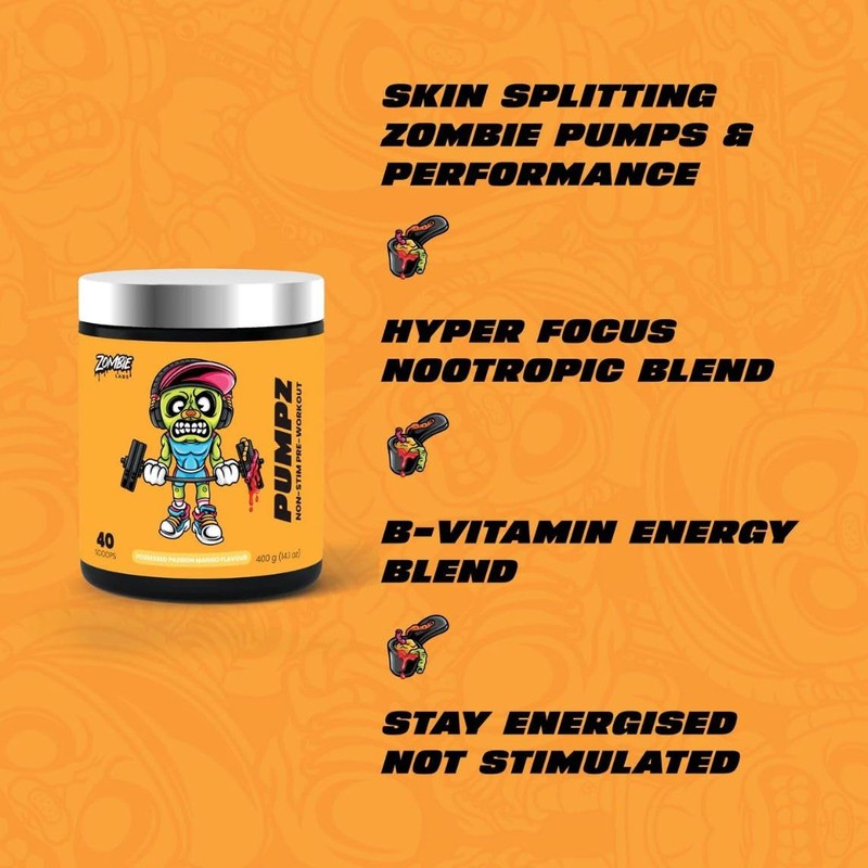 Zombie Labs Pumpz Non-Stim Pre Workout Watermelon 10 Serve