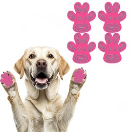 QQLe 24pcs Paw Pads for Dogs Traction – Self Adhesive Paw Grips for Senior Dogs, Anti-Slip Disposable Paw Protector Pads for Hardwood Floors, Comfortable & Secure Fit(Pink, XS)