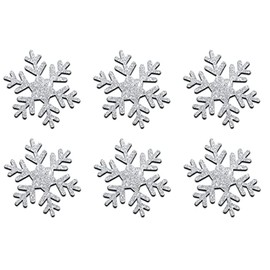5 Pack = 30 Glitter 1 Inch Snowflake Iron-On