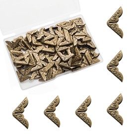 Adyoney 100Pcs 15mm / 3/5" Bronze Metal Book Corner Protectors, Vintage Photo Corner Protector, for Scrapbooking, Photo Albums, Menus, and Folders, Vintage Style Book Edge Guards