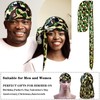 Durag for Men Women Camouflage Silk Durag Designer Durag with