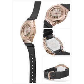 Casio GM-S2100 GM-S2100 Wristwatch, Mid-Size Model, Metal Cover, black / pink gold, watch