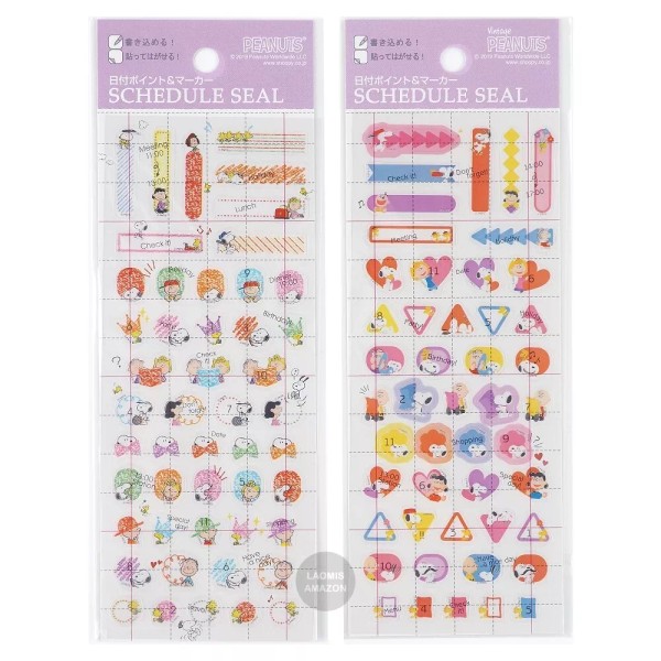 Peanuts Snoopy Repositionab Planner Clear Write On Stickers / Crayon