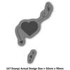 'Black Hearts and Arrows' Rubber Stamp - Unmounted Design for