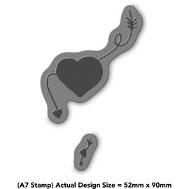 'Black Hearts and Arrows' Rubber Stamp - Unmounted Design for Crafting & Scrapbooking, A7 (RS00060103)