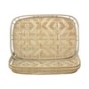 Rectangular Bamboo Wicker Serving Trays with Handles, Handwoven Coffee Trays