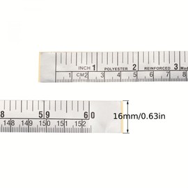Self-Adhesive Measuring Tape, Peel and Stick Ruler, 24 Inch, 40 Inch, 60 Inch Metric Imperial Scale, Workbench Tool, Woodworking, Drafting Table, Table Saw, DIY Project, Durable Backing (60 inch)