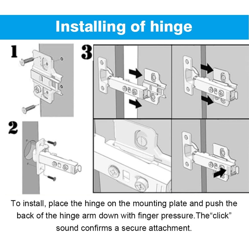 10 PCS Soft Close Cabinet Hinges Cold Rolling Door Hinge