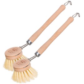2-Pack REDECKER Tampico Fiber Bristle 1-1/2-Inch All-Purpose Kitchen Dish Scrub Brush with Beechwood Handle, Made in Germany