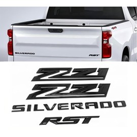 Set of 4pack OEM Silverado Plus Z71 RST Emblems 3D Badges Compatible with for Silverado 2019-2025 Parts 86539786 (Black)