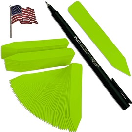 TAGKRAFTERS 5" x 5/8" Lime Premium Pot Stakes with Marker - 1,000 Pcs - Plastic Plant Tags and Labels - Nursery Garden Tree Labels Waterproof Writeable | Made in The USA |