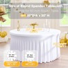 Htper 6 Pack White Spandex Round Tablecloths for 60 inch
