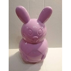 JF Snap Closure 10" Plastic Bunny Stuff w/Goodies, Finger Fidget Toys, Easter Candy Eggs in Lavender, Yellow, Teal & Pink (Lavender)