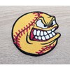 Angry Softball Ball Embroidered Patch Iron On. Size: 3.5 x