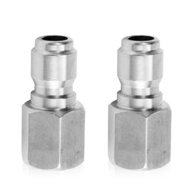 NQEUEPN 2pcs Fast Connect Pressure Washer Fittings, Stainless Steel Pressure Water Gun Connectors 1/4 Fast Connect Plug(Internal Thread)