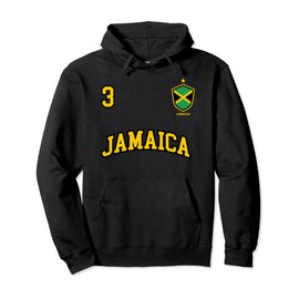 Jamaica Hoodie Number 3 Soccer Team Sports Jamaican Flag
