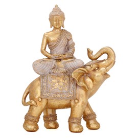 Estatua de Buda para decoración del hogar, estatuas de Buda de elefante de 23,5 cm, decoración espiritual, decoración de Feng Shui, decoración de Buda para sala de estar, Buda, Buda, regalo de Buda