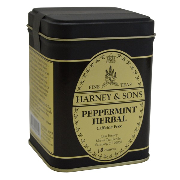 Harney & Sons Fine Teas Peppermint Herbal Caffeine Free Loose Tea Tin 1.5 Oz