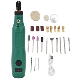 Mini Amoladora Eléctrica DC 5V USB, Taladro Eléctrico de 3 Velocidades Ajustables (5000-15000rpm) Herramienta Rotativa Multifunción para Grabado Pulido Perforación y Recorte