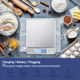 KUBEI Upgraded Large Range Small Kitchen Scale 1kg/0.01g, USB Charging Mini Food Electronic Scale, High Accuracy Cooking Scale, for Jewellery Gold Coffee Herb Coin Pocket Scale with LCD Display