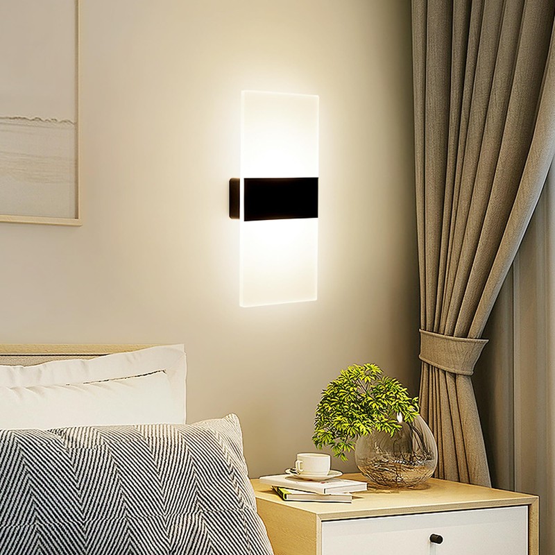 FelRelWel Modern Wall Sconces,Rechargeable USB Battery Operated,2 PCS Acrylic LED