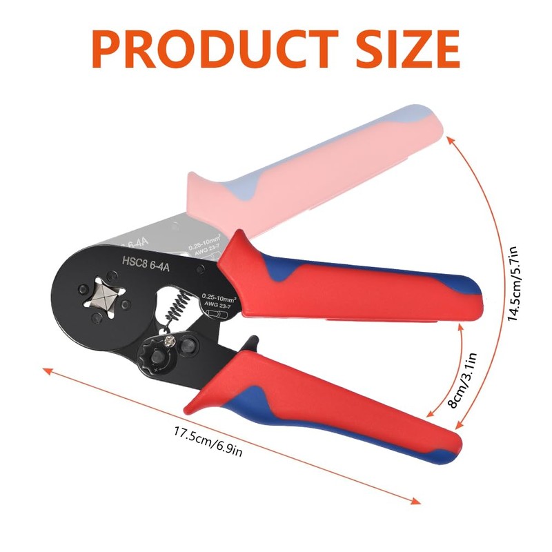 Flintronic Ferrule Crimping Tool, Ferrule Pliers, Self Adjustable Ratchet Bootlace