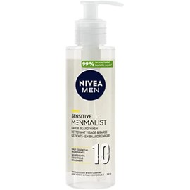 NIVEA MEN MENMALIST Face & Beard Cleansing Gel (1 x 200 ml), 2-in-1 Care, Short, Biodegradable, Suitable for All Skin Types