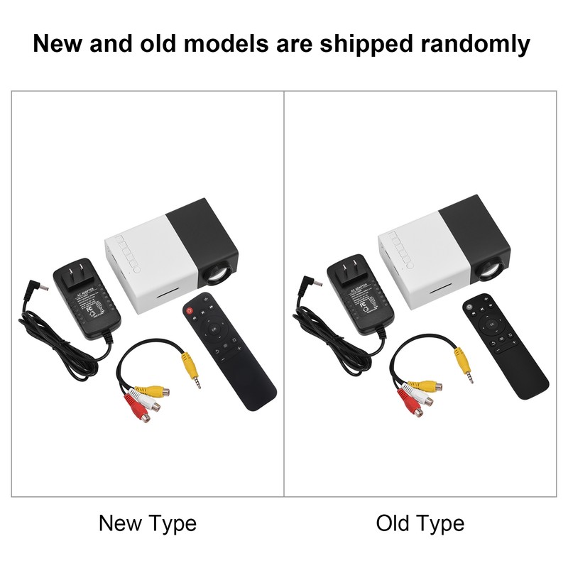 Mini Stylish Home Theater Portable LED Projector Multimedia Player Black