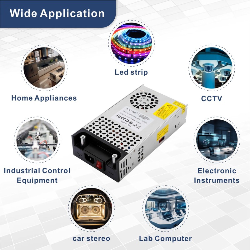 BOSYTRO AC to DC Converter, 12V DC Power Supply 600W