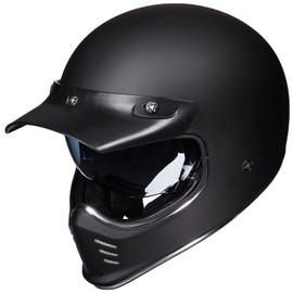 ILM Vintage Full Face Motorcycle Helmets for Adults Men Inner Visor Compatible for Moped ATV Cruiser Scooter DOT Model Z502(Matte Black, S)