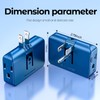 2-Pack Blue Outlet Splitter with 3 Prong Plug Extender -