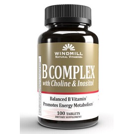 Windmill B-Complex with Choline & Inositol Tablets Dietary Supplement 100 Count