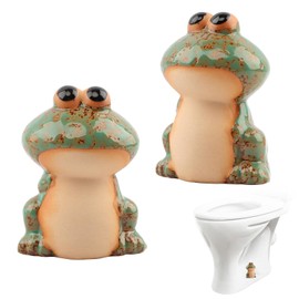 2 PCS Toilet Bolt Covers, Ceramic Toilet Screw Caps for Bathroom Decor, Easy Install Decorative Toilets Bowl Caps, Cute Bathroom Accessories (Frog)